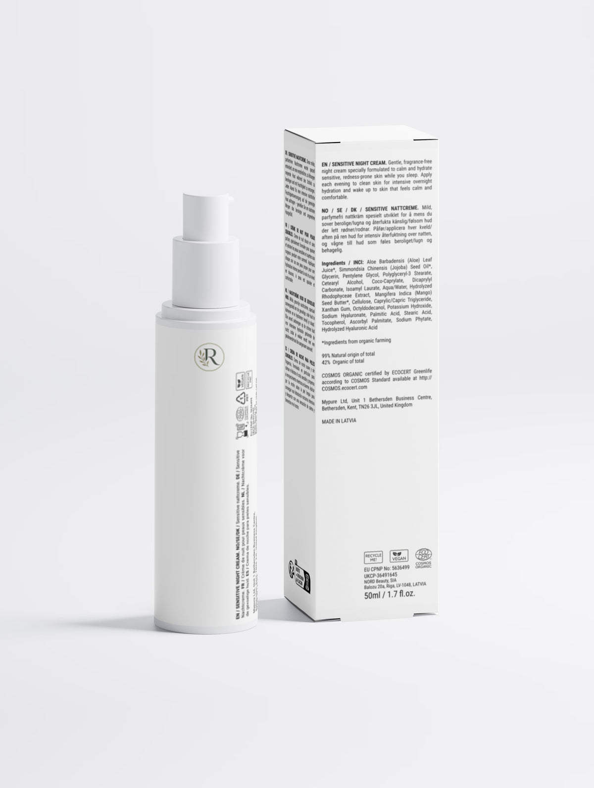 Nachtcreme für empfindliche Haut parfümfrei vegan